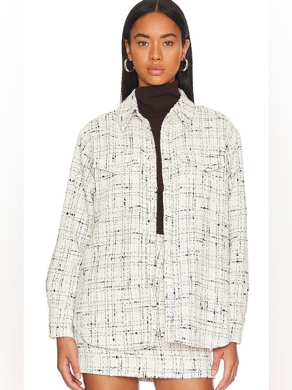 L’Academie‎ Meloe Shacket Button Down Blouse
